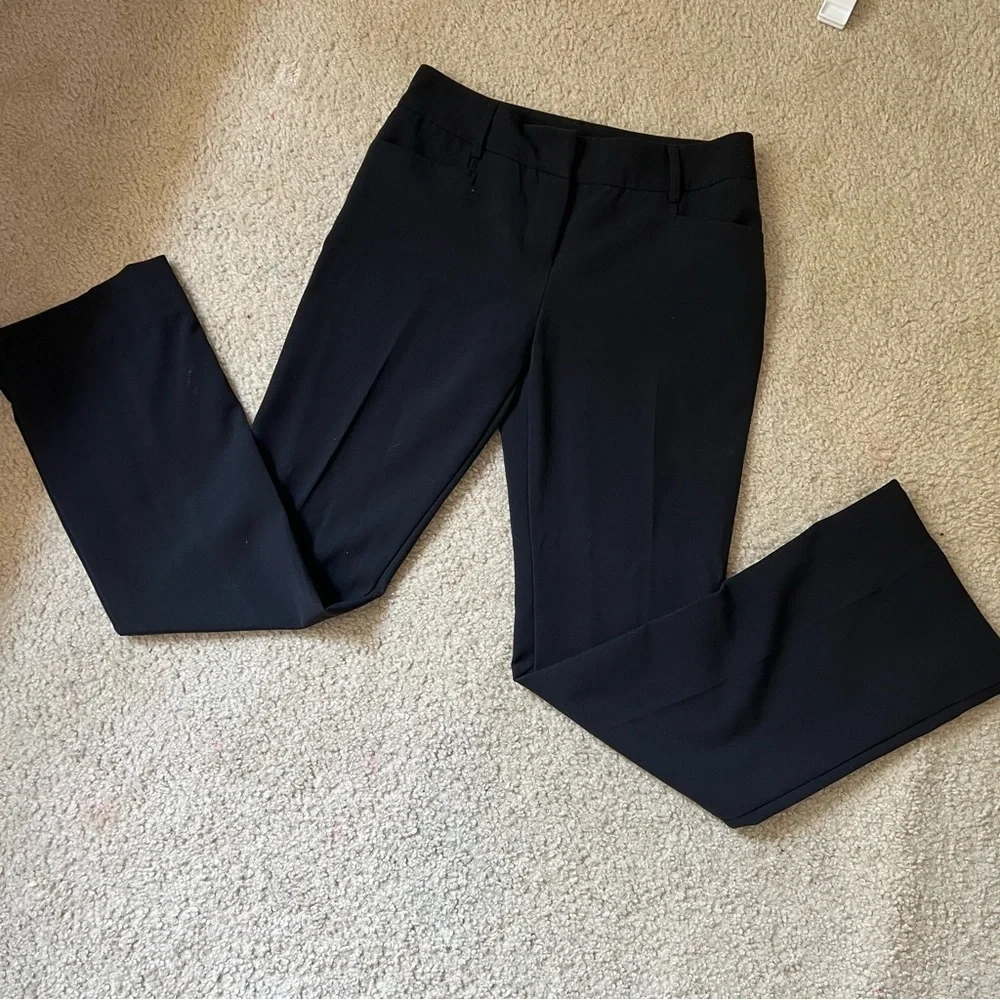 BCX Women Black Mid Rise Skinny Bootcut Flare Slacks  0‎ Office Dress Pants EUC - Picture 7 of 12